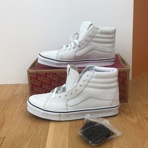 VANS White Leather High Tops  sz11